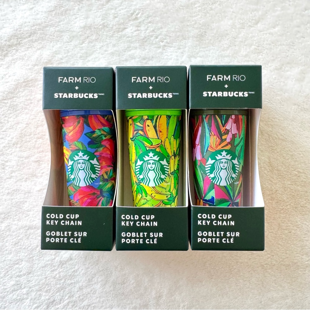✨HP✨ FARM Rio x Starbucks Cold Cup Key Chain Set